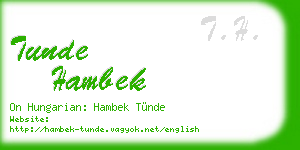 tunde hambek business card